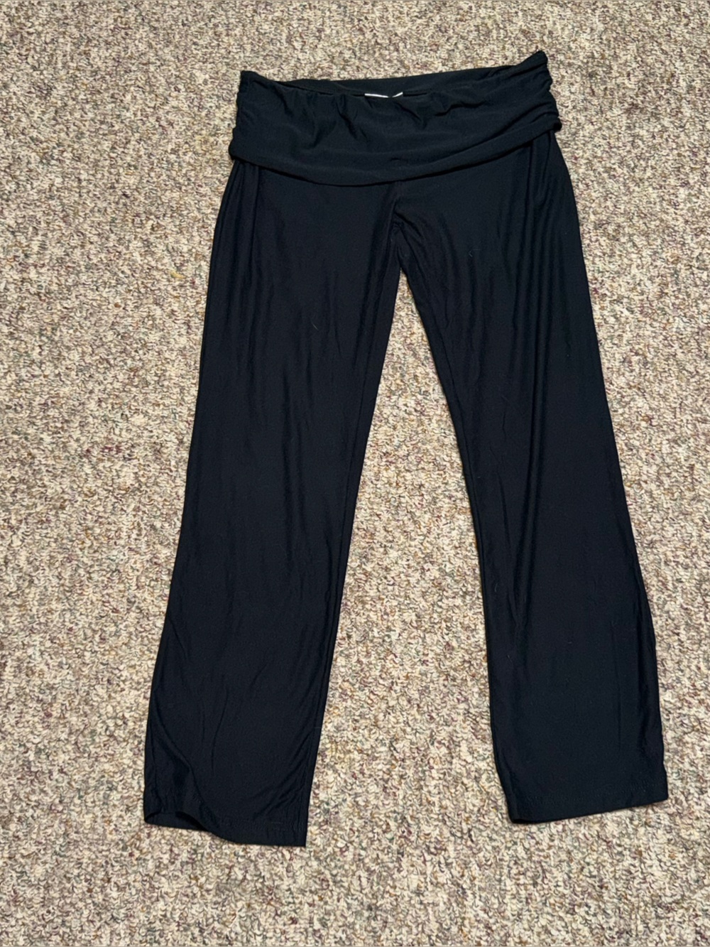 Women's XL Bobbie Brooks Black Wide-Leg Pull-On Pants fold over
